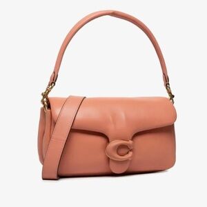 DESIGNED BY COACH!!! NWT, NAPPA LEATHER LIGHT CORAL PILLOW TABBY SHOULDER BAG.